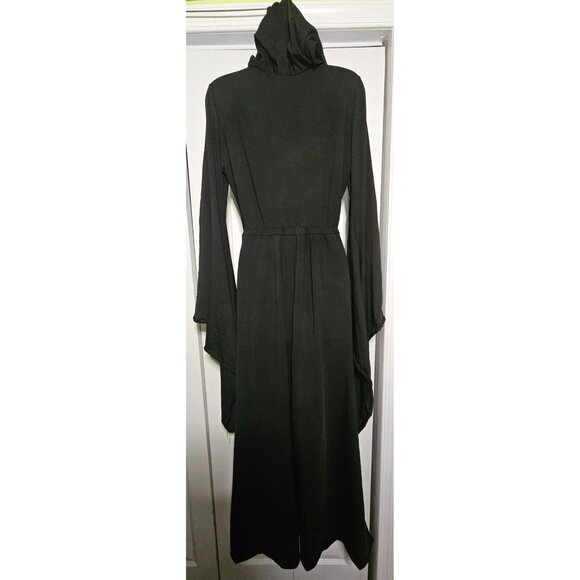 Women's Grim Reaper Halloween Costume Hooded Robe Dress Evil Demon Mask Spirit - Picture 5 of 10